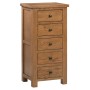 Dorset Rustic Oak 5 Drawer Tall Chest