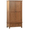 Dorset Rustic Oak Gents Wardrobe with 2 Drawers