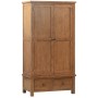 Dorset Rustic Oak Gents Wardrobe with 2 Drawers