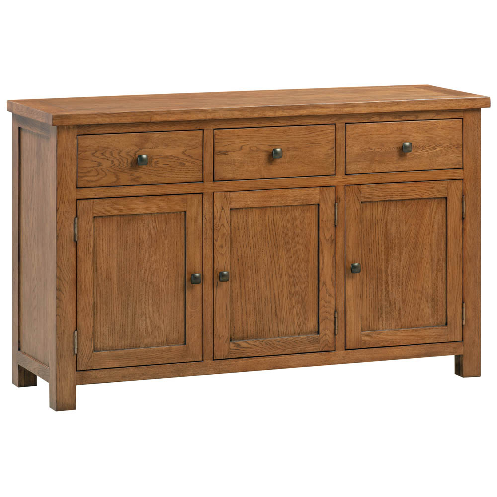 Dorset Rustic Oak 3 Door Sideboard