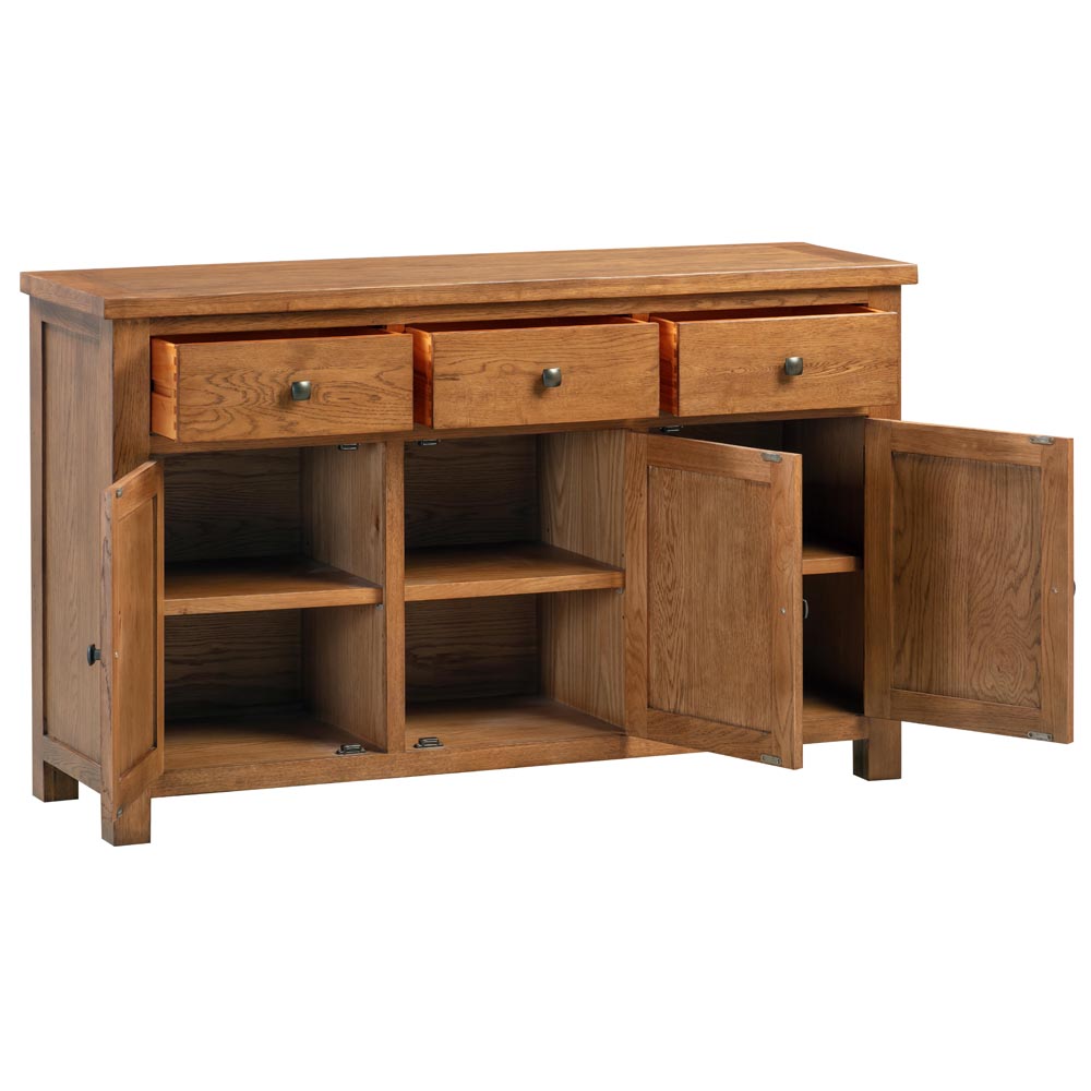 Dorset Rustic Oak 3 Door Sideboard