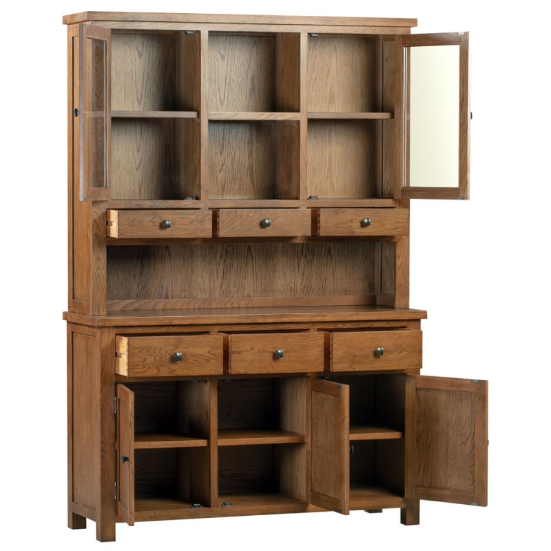 Dorset Rustic Oak Glazed Dresser
