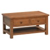 Dorset Rustic Oak Coffee Table with 2 Drawers