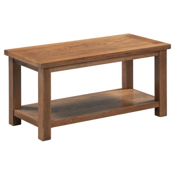 Dorset Rustic Oak Large Coffee Table with Shelf