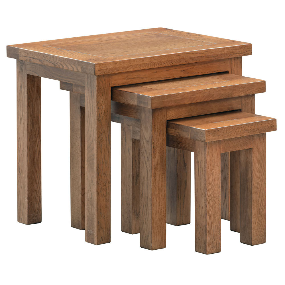 Dorset Rustic Oak Nest of Tables