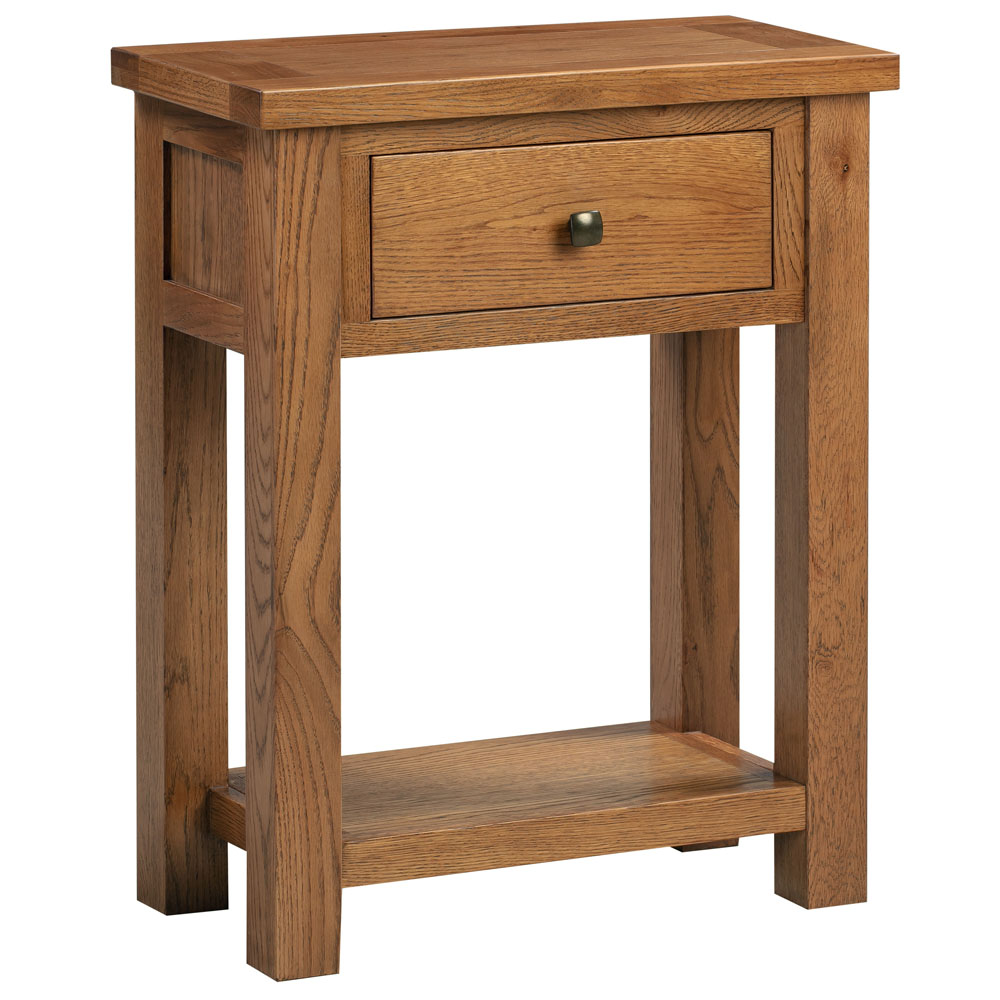 Dorset Rustic Oak Small 1 Drawer Console Table