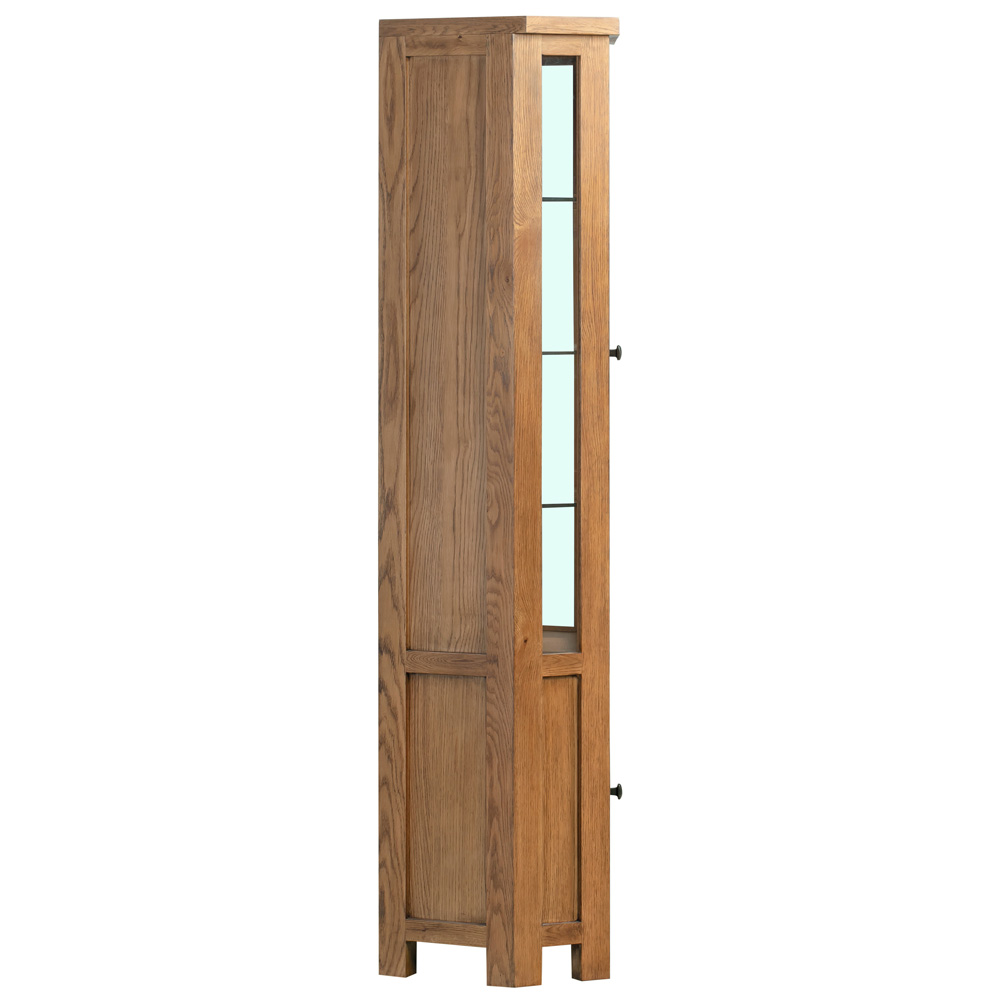 Dorset Rustic Oak Glazed Corner Display Cabinet Dorset Rustic Oak Glazed Corner Display Cabinet