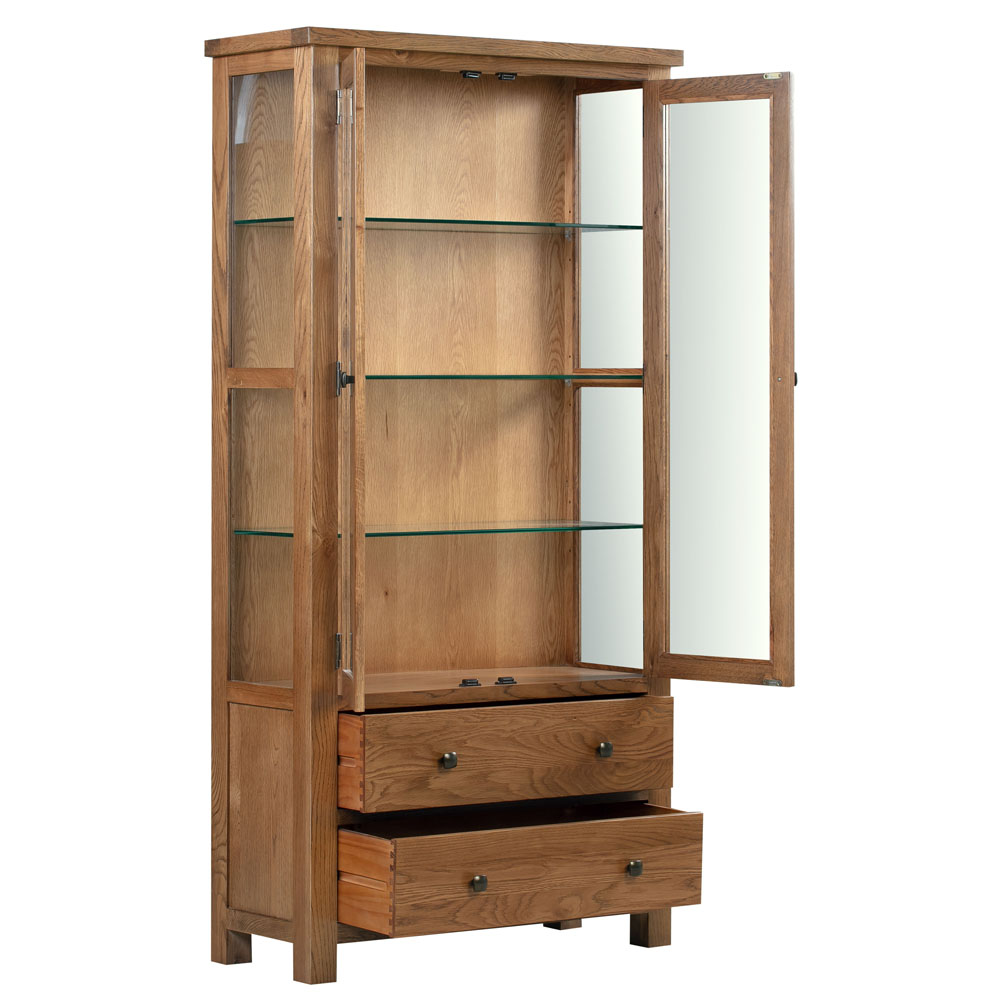Dorset Rustic Oak Glazed Display Cabinet Dorset Rustic Oak Glazed Display Cabinet