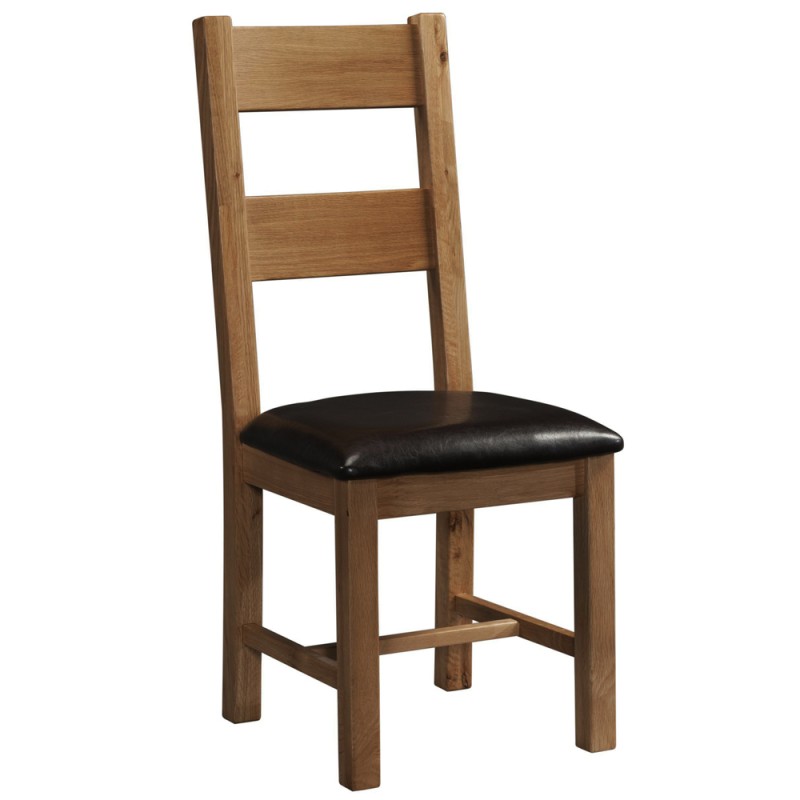 Dorset Rustic Oak Ladder Back Dining Chair 