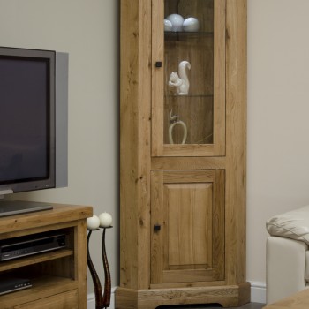 Deluxe Oak Corner Display Unit