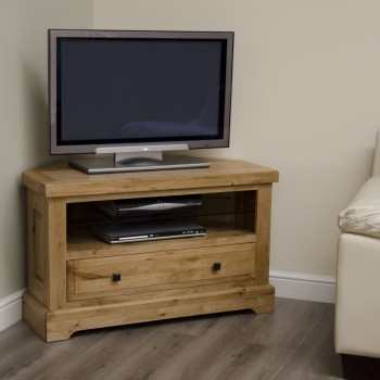 Deluxe Oak Corner TV Unit