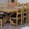 Deluxe Oak X Leg Twin Leaf  Extendable Dining Table