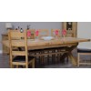Deluxe Oak X Leg Twin Leaf  Extendable Dining Table