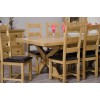 Deluxe Oak X Leg Twin Leaf  Extendable Dining Table