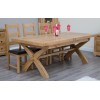 Deluxe Oak X Leg Twin Leaf  Extendable Dining Table