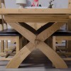 Deluxe Oak X Leg Twin Leaf  Extendable Dining Table