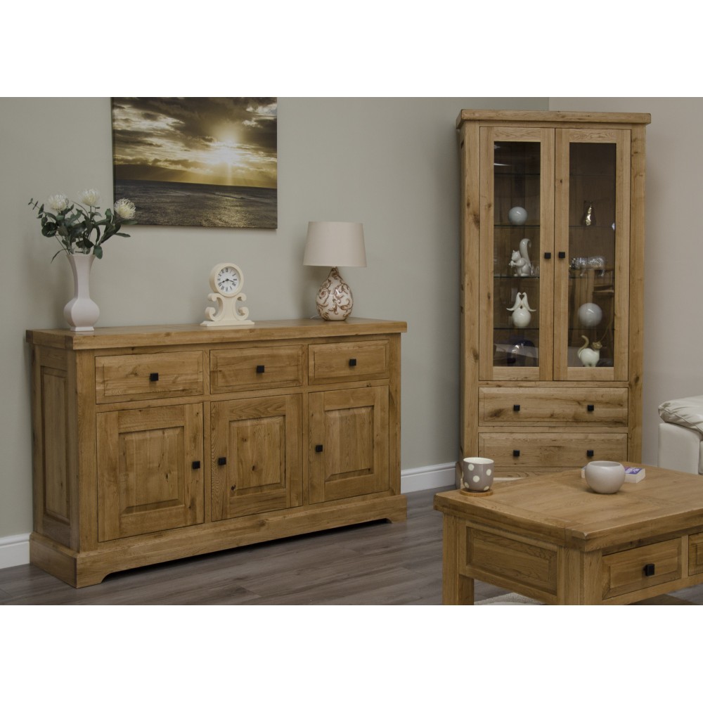 Deluxe Oak Glass Display Cabinet