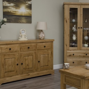 Deluxe Oak Glass Display Cabinet