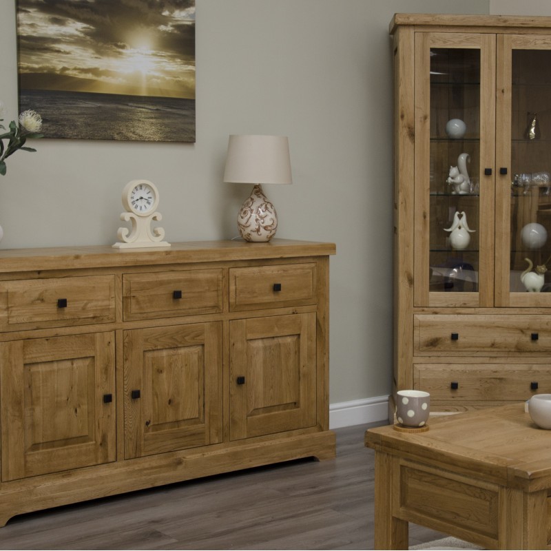 Deluxe Oak Glass Display Cabinet