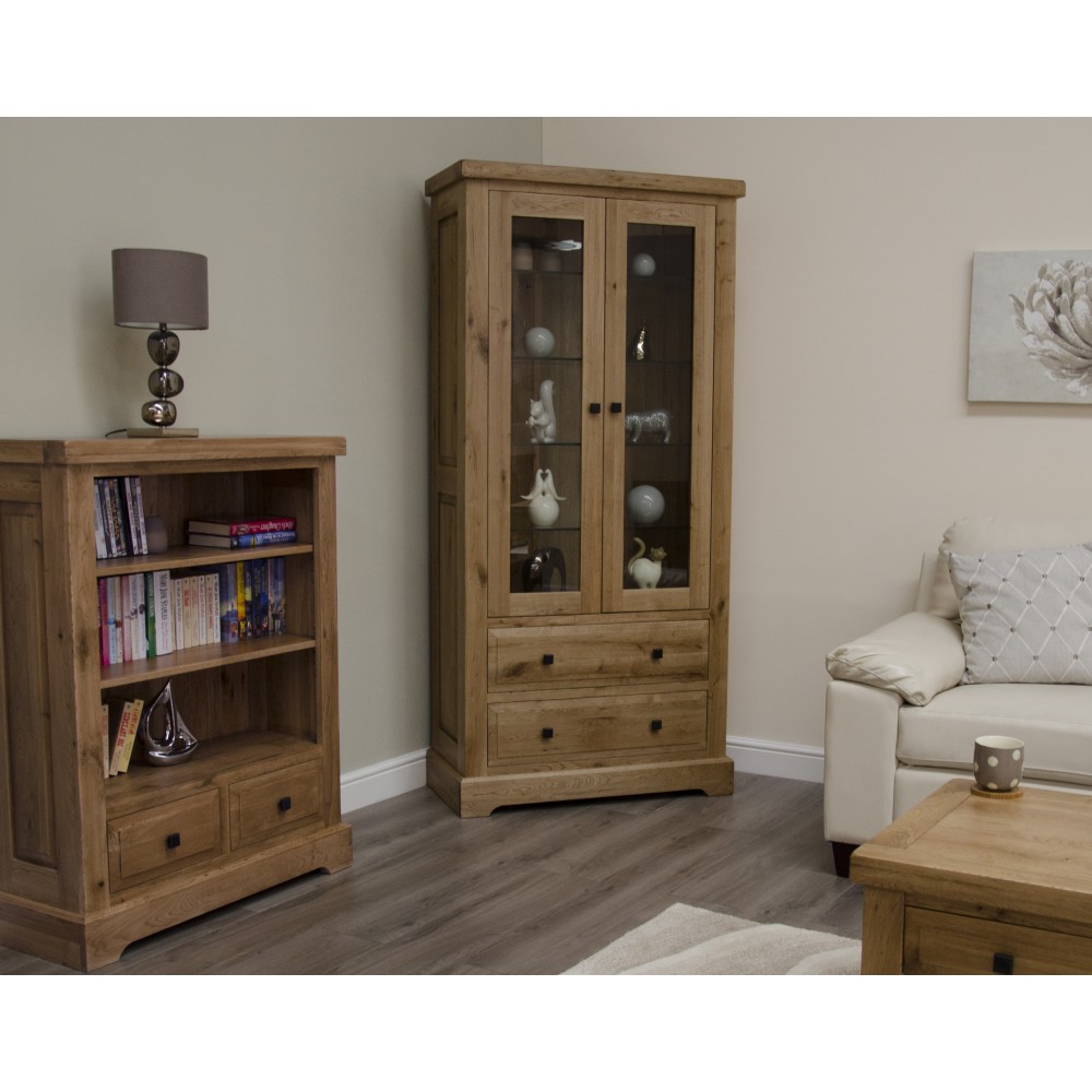 Deluxe Oak Glass Display Cabinet