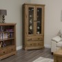 Deluxe Oak Glass Display Cabinet