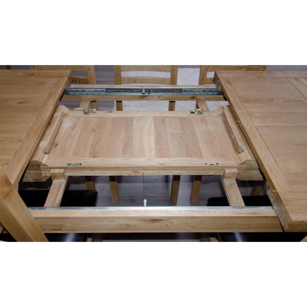 Deluxe Oak Large 1800 Twin Leaf Extending Dining Table
