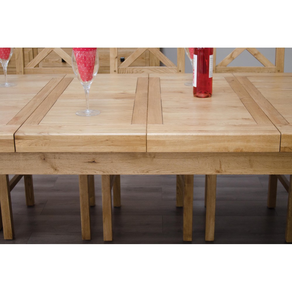 Deluxe Oak Large 1800 Twin Leaf Extending Dining Table