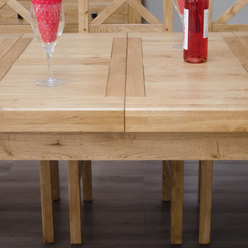 Deluxe Oak Large 1800 Twin Leaf Extending Dining Table