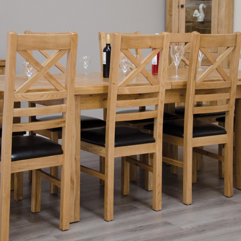 Deluxe Oak Medium 1500 Twin Leaf Extending Dining Table
