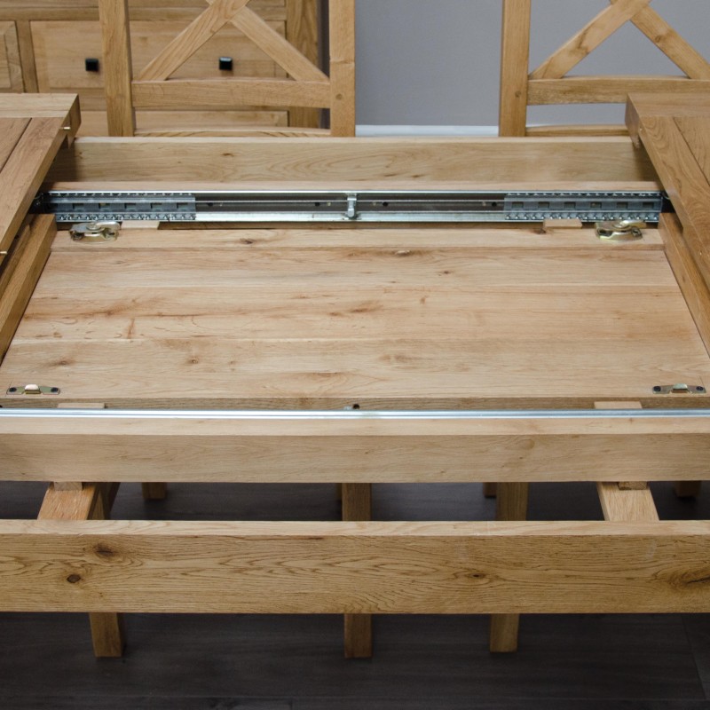 Deluxe Oak Medium 1500 Twin Leaf Extending Dining Table