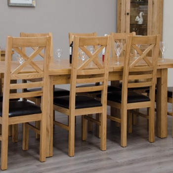 Deluxe Oak Medium 1500 Twin Leaf Extending Dining Table