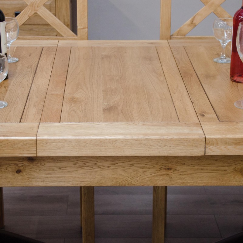Deluxe Oak Medium 1500 Twin Leaf Extending Dining Table