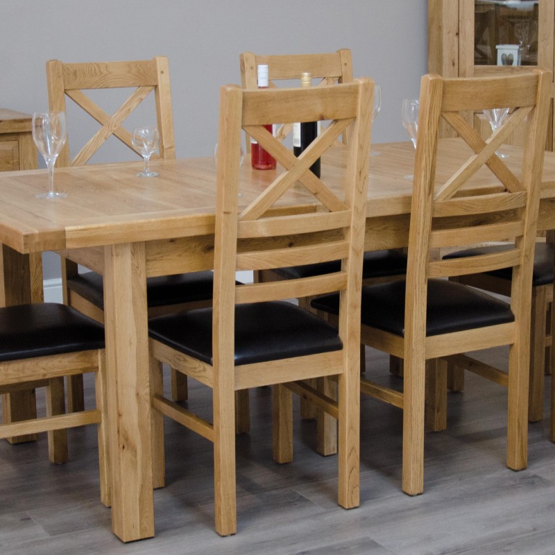 Deluxe Oak Medium 1500 Twin Leaf Extending Dining Table