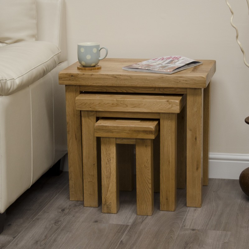 Deluxe Oak Nest of Tables