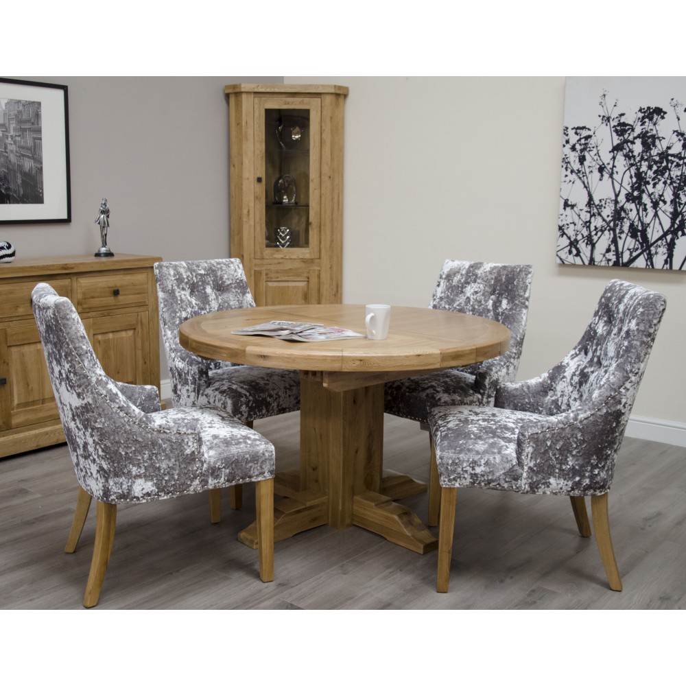 Deluxe Oak Round Extending Dining Table