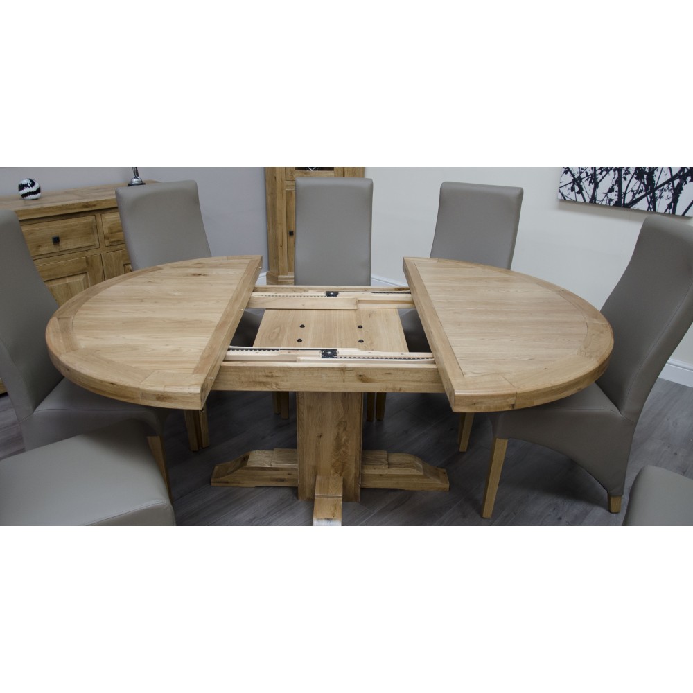 Deluxe Oak Round Extending Dining Table
