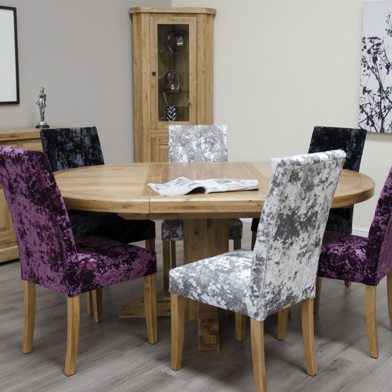 Deluxe Oak Round Extending Dining Table