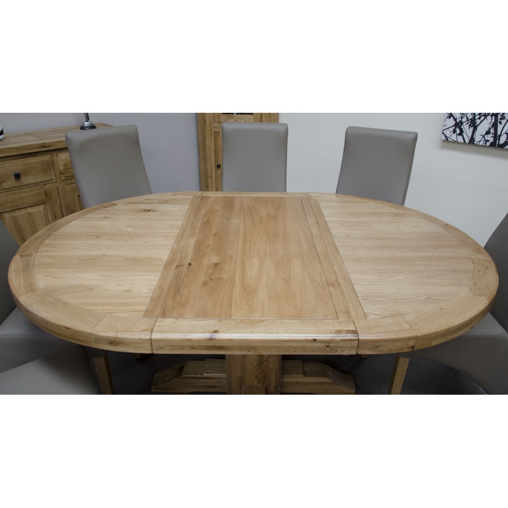 Deluxe Oak Round Extending Dining Table
