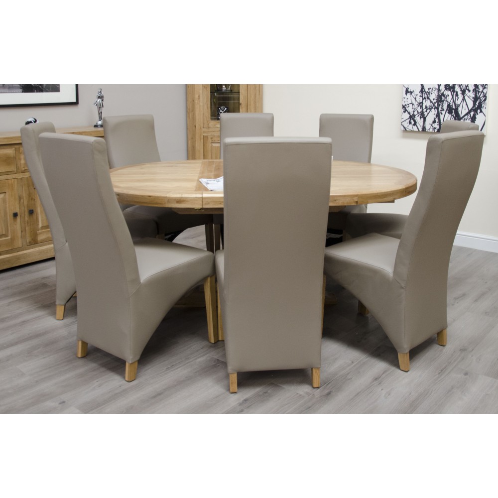 Deluxe Oak Round Extending Dining Table