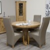 Deluxe Oak Round Extending Dining Table