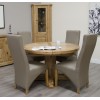 Deluxe Oak Round Extending Dining Table