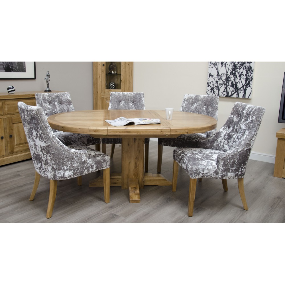 Deluxe Oak Round Extending Dining Table