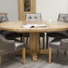 Deluxe Oak Round Extending Dining Table