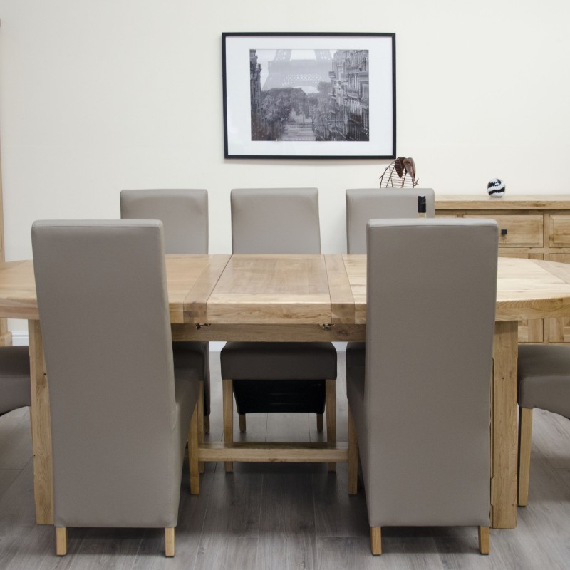 Deluxe Oak Super Oval Extending Dining Table