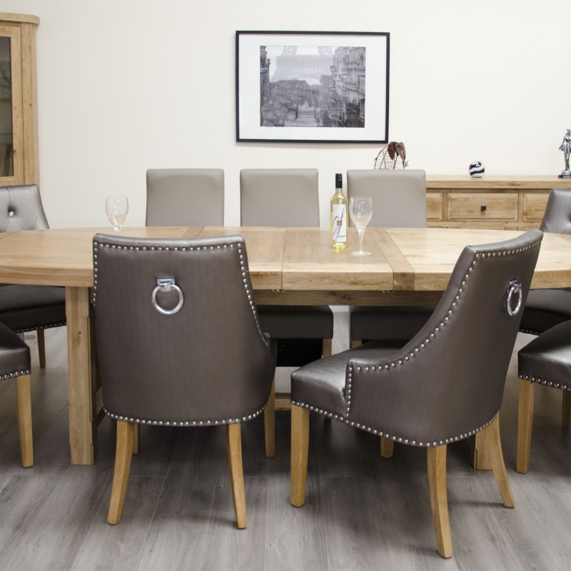 Deluxe Oak Super Oval Extending Dining Table