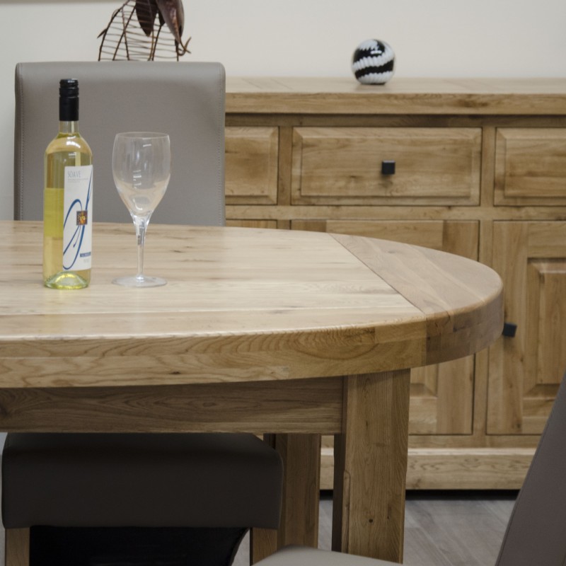 Deluxe Oak Super Oval Extending Dining Table