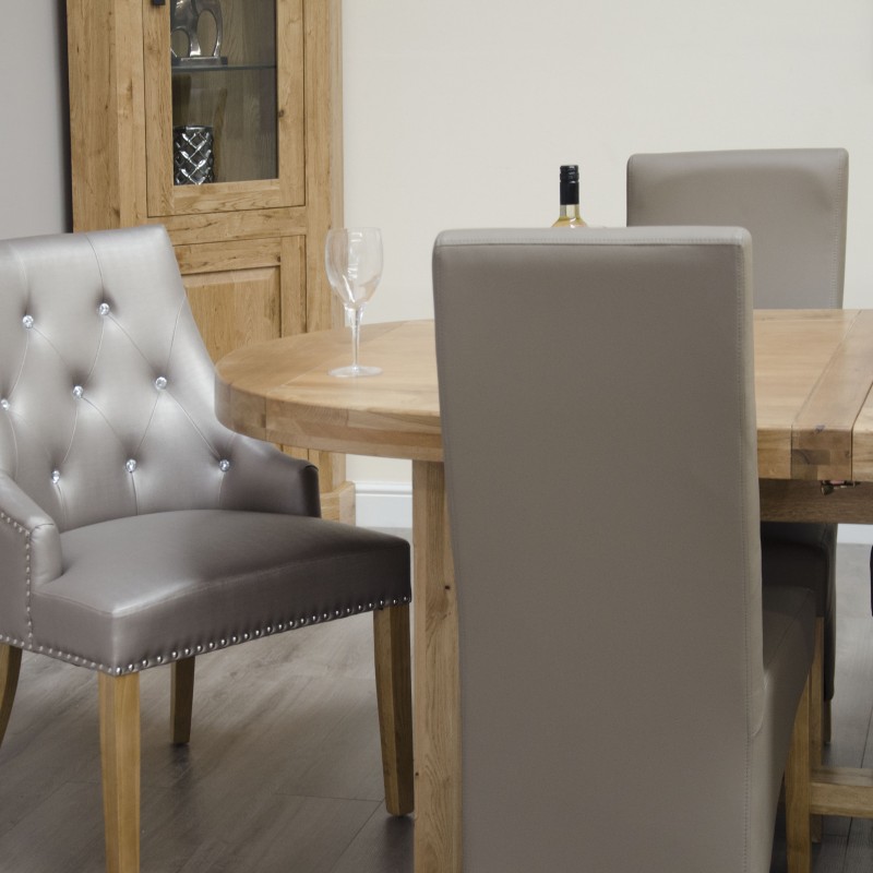 Deluxe Oak Super Oval Extending Dining Table