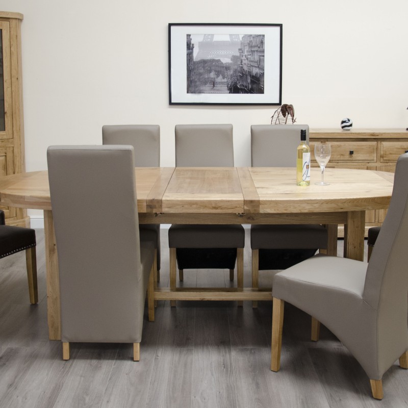 Deluxe Oak Super Oval Extending Dining Table