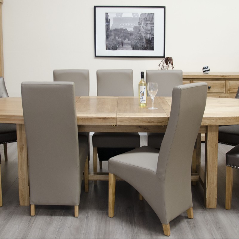 Deluxe Oak Super Oval Extending Dining Table