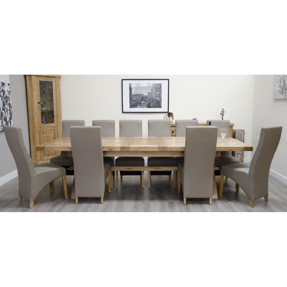 Deluxe Oak Super X Leg Extending Dining Table